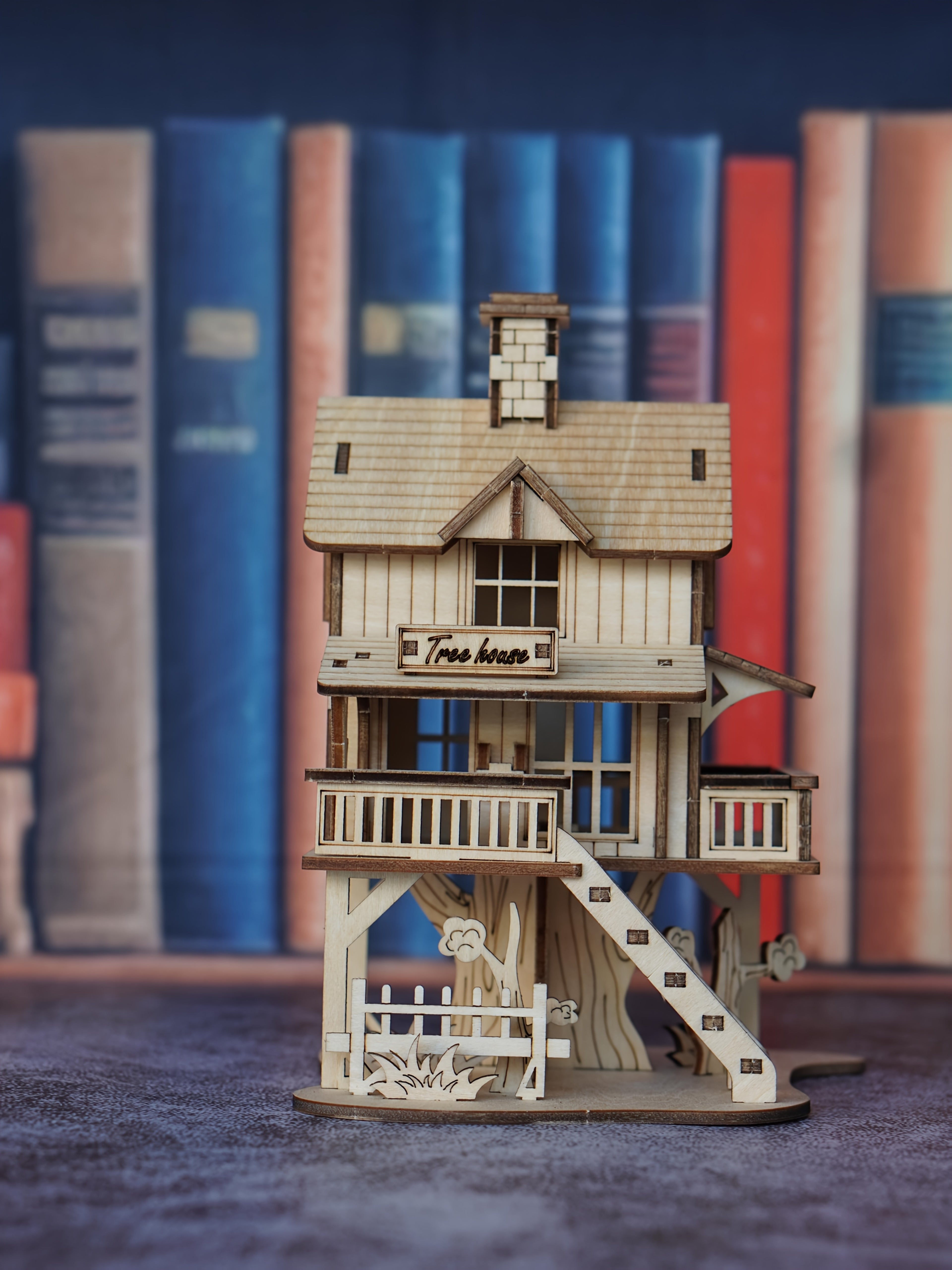 3D Wooden Cabin Puzzle Model DIY Building Kit Rustic Treehouse Architecture Interlocking Blocks Craft Set for Adults Teens Home Decor Gift