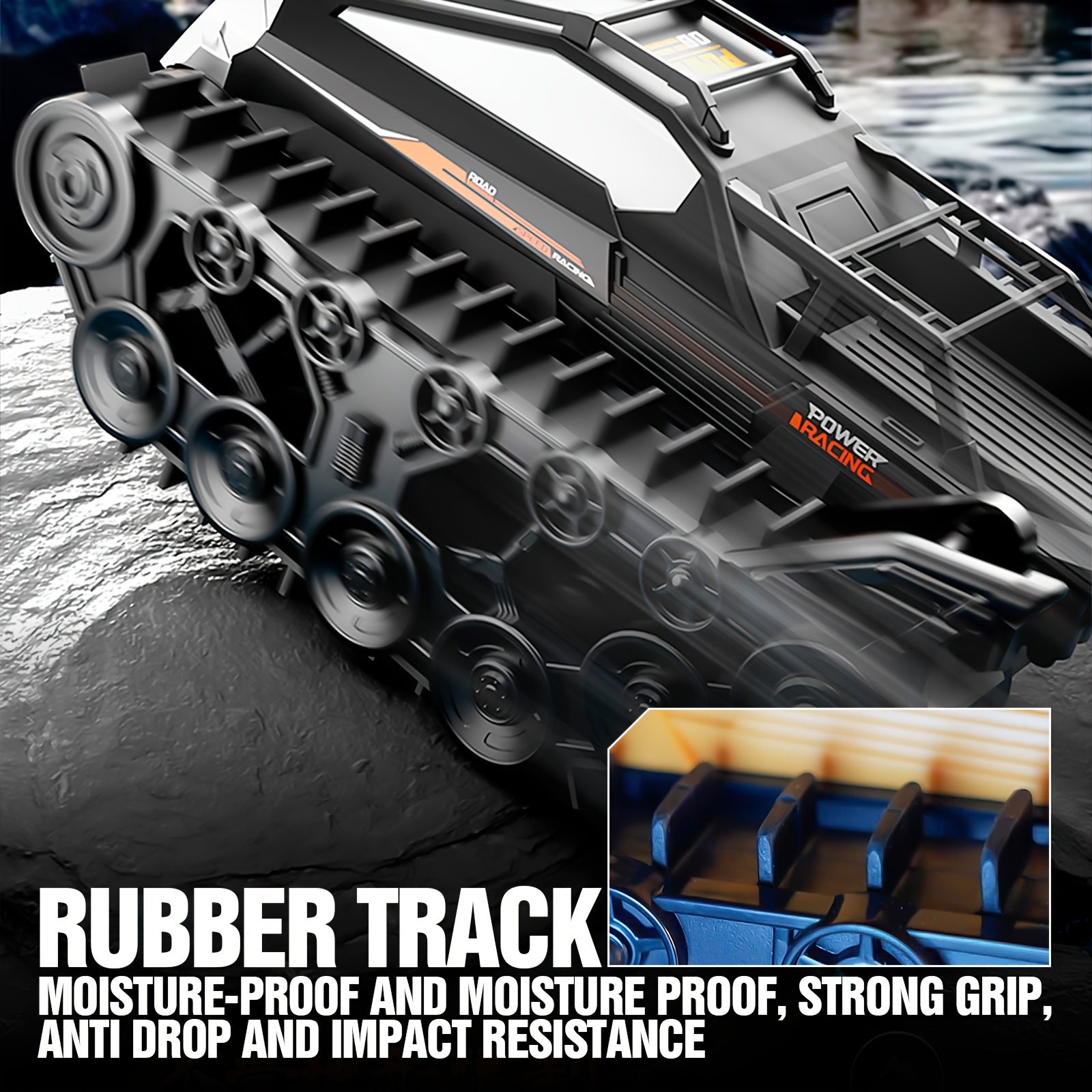 Amphibious RC Tank with 2 Battery Packs High Horsepower Off-Road Drifting Climbing Remote Control Car – All-Terrain Land & Water RC Vehicle for Boys Kids Christmas Halloween Gift
