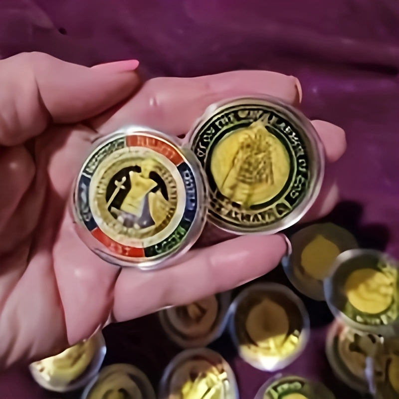 Armor of God Challenge Coins 20pcs Golden Iron Prayer Commemorative Coin – Ephesians 6 Christian Religious Collectible Gift for Church Events, VBS & Faith Community Ages 14+