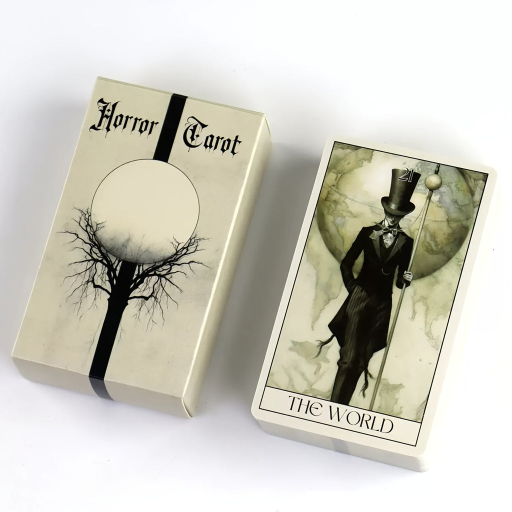 Mystical Horror Tarot Cards Deck 78-Card Gothic Set – Divination Power Exploration & Heart Insight – Beginner & Expert Tarot Gift – Halloween, Christmas & White Elephant Gift