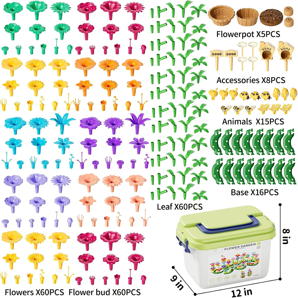 Flower Garden Building Blocks Set 81 148 224pcs STEM Educational Toy for Girls Boys Ages 3 4 5 6 7 8 - Birthday Christmas Gift