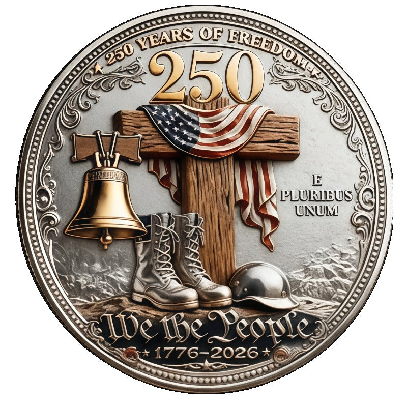 USA Commemorative Coin 250th Anniversary 10 Pack 1776-2026 – Double-Sided High Relief Challenge Coin American Freedom Token Patriotic Gift for Veterans Collectors