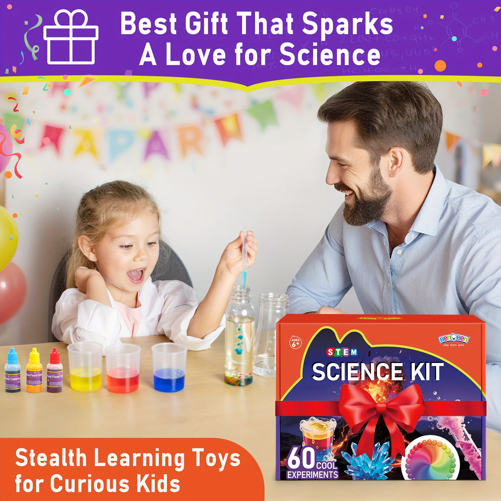 Science Kit for Kids 60/80/105 Lab Experiments – STEM Chemistry Set Growing Crystals & Reactions Educational Toy Gift for Boys & Girls Ages 6-12
