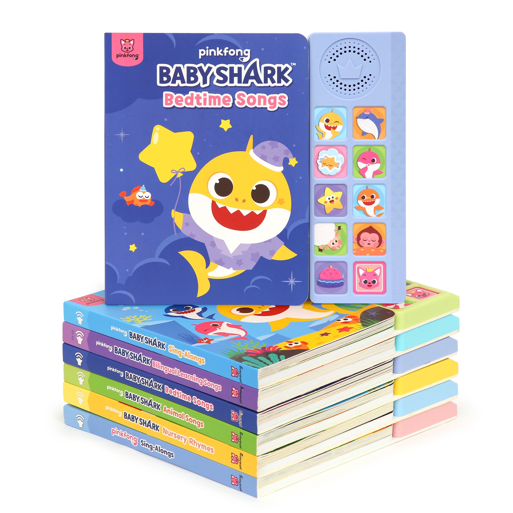 Baby Shark Bedtime Songs Sound Book – Official Pinkfong Interactive Toy Book with 10 Buttons & 8 Sing-Along Lullabies, Early Learning Gift for Babies & Toddlers Ages 0+