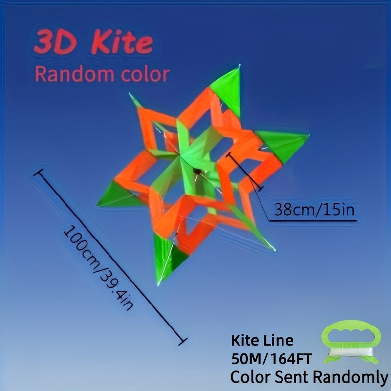 Large 3D Lotus Kite for Adults & Kids Ages 8+ – Colorful Polygonal Delta Kite for Beach, Park & Outdoor Fun – Easy to Fly Durable Kite Birthday Christmas Easter Gift