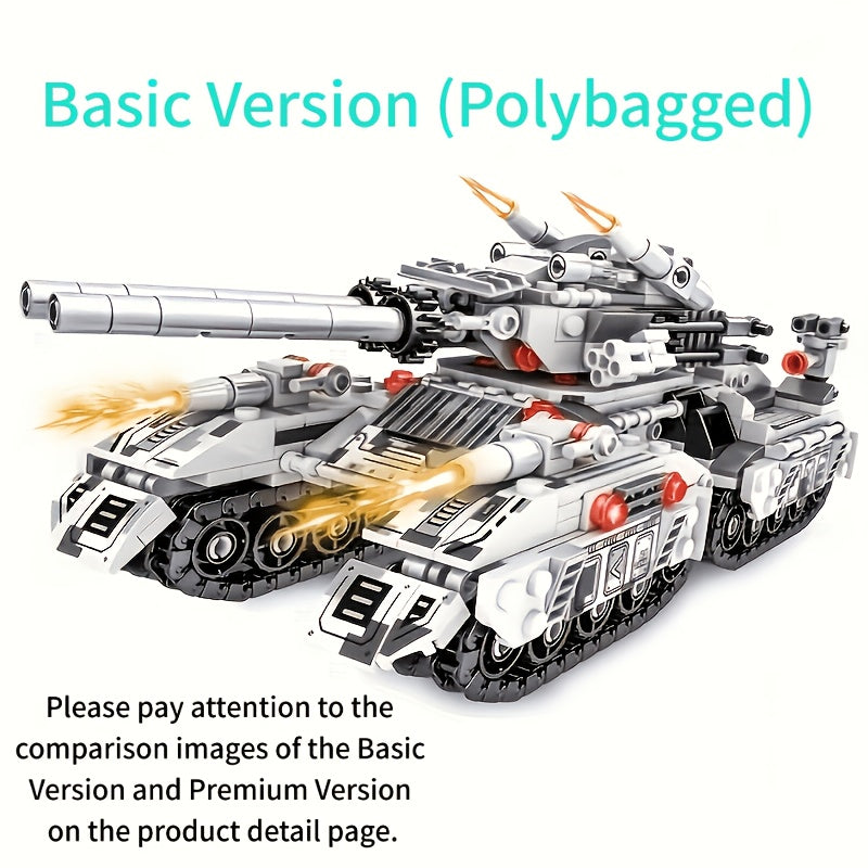 Snow Tank Building Blocks Set 1628pcs 8-in-1 Military Armored Vehicle Model Kit for Adults Teens Ages 14 Plus - Christmas Birthday Gift