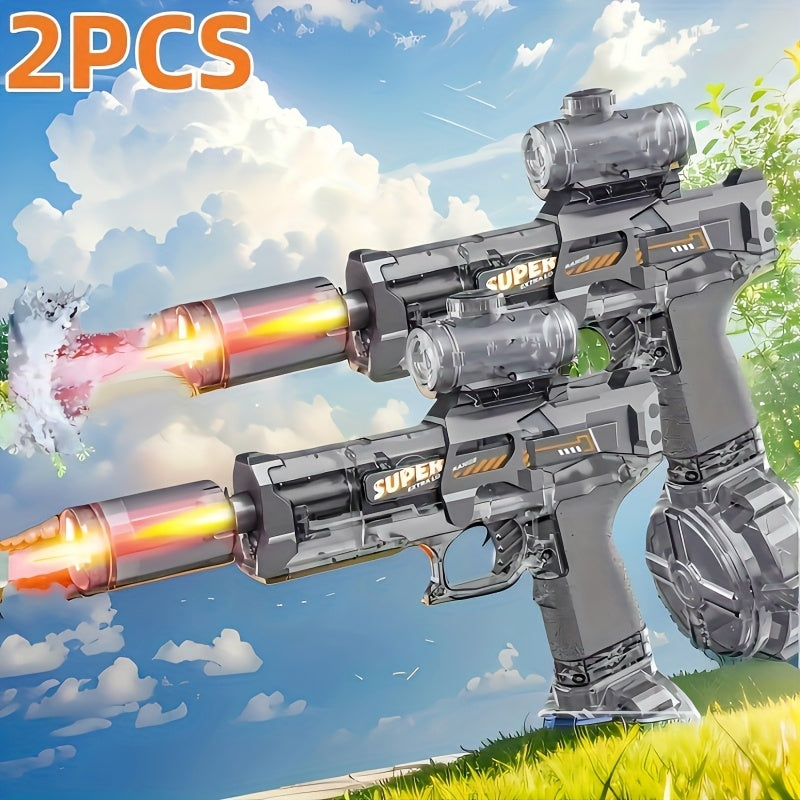 2pcs Automatic Water Gun High-Speed Long Range LED Light Soaker Blaster Toy for Boys Girls Kids Outdoor Summer Pool Beach Birthday Gift