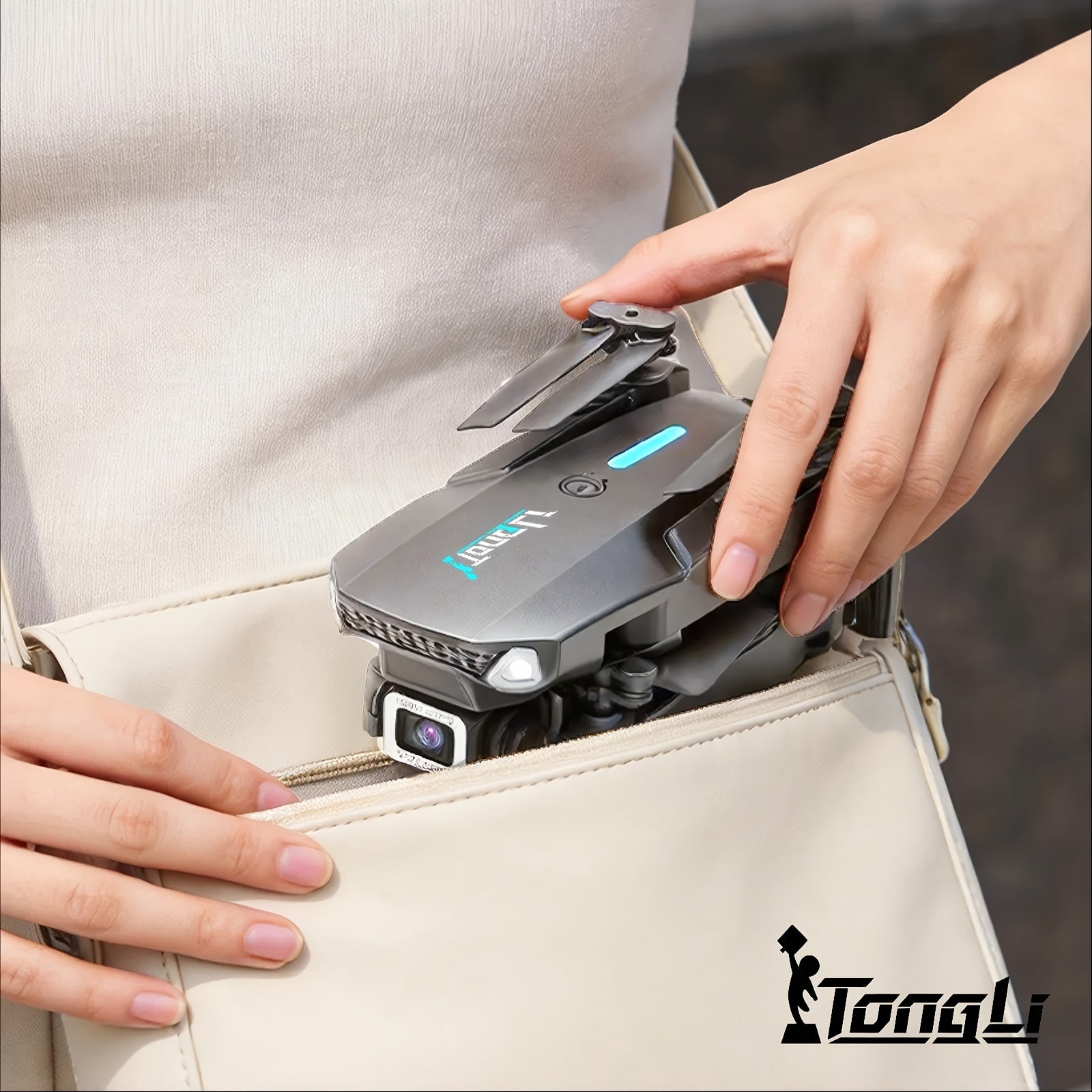FPV RC Drone with Camera Headless Mode Altitude Hold One-Button Takeoff Landing 360 Flip 3-Speed Switching Storage Bag Photography Gift