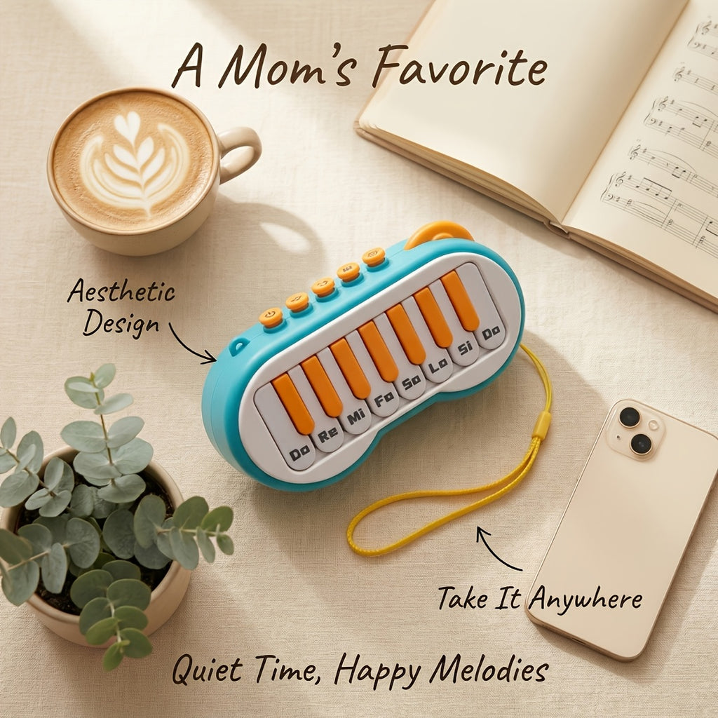Mini Piano Toy for Kids 8-Key Musical Keyboard - Do Re Mi Scale, Portable Electronic Piano with Lanyard, Educational Music Toy, Non-Toxic ABS, Gift for Boys & Girls