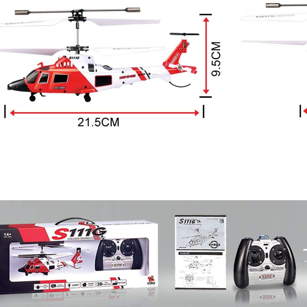 SYMA S111G Coast Guard Rescue RC Helicopter, 3CH Gyro Infrared Indoor Mini Helicopter with LED Lights, Easy to Fly for Beginners, Perfect Gift for Kids & Adults