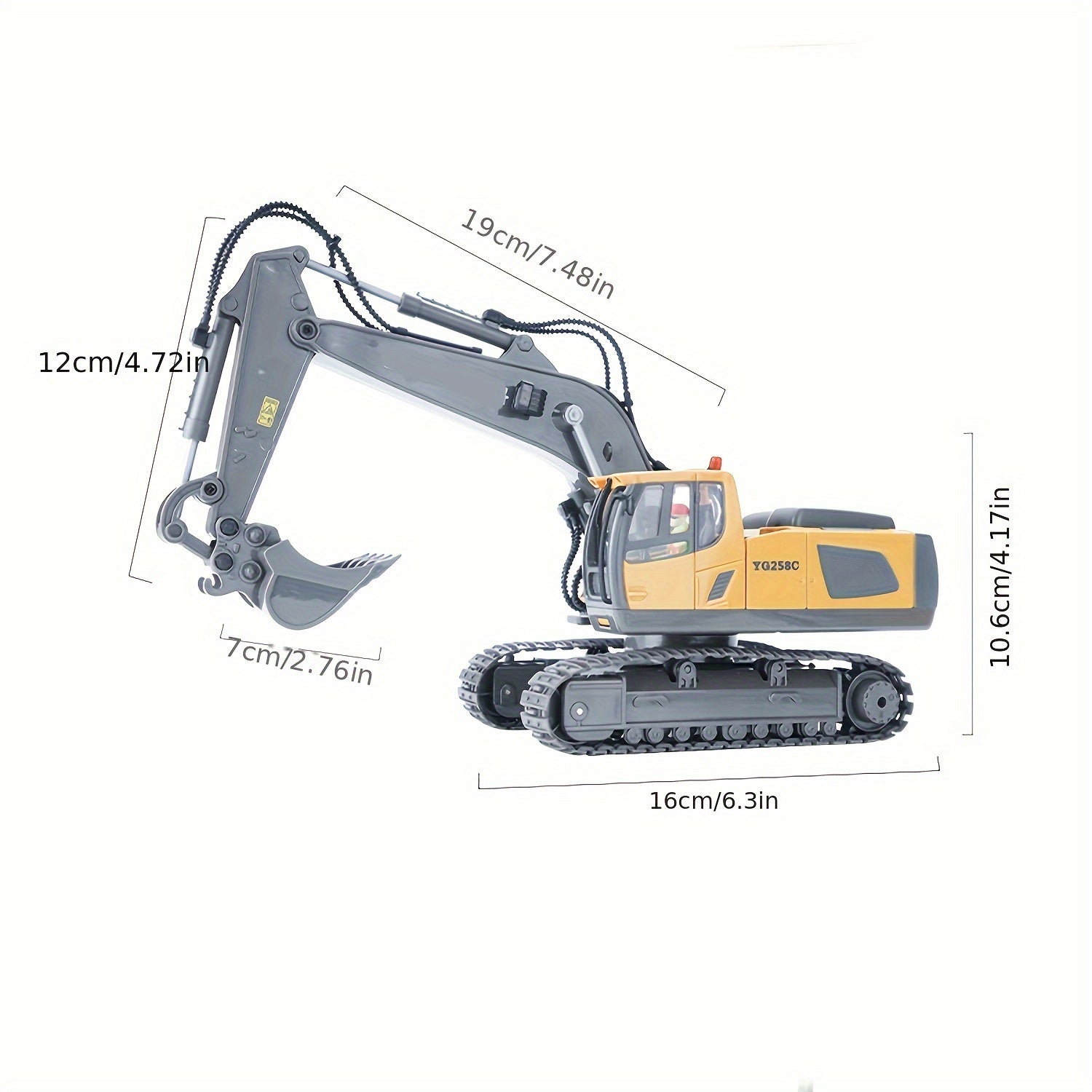 Alloy Construction Truck Toy 1:24 Scale – Bulldozer, Dump Truck & Excavator with 11-Channel Control, Sound Effects, Indoor Outdoor Engineering Vehicle Gift for Boys & Girls