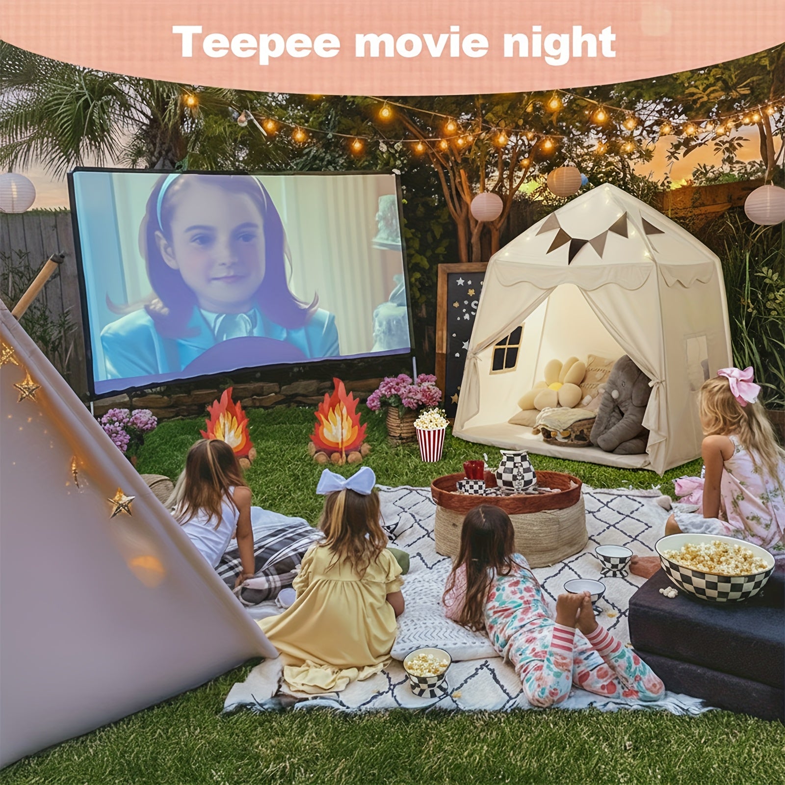Kids Play Tent Extra Large Teepee 59x39x59 Inch Portable Foldable Indoor Outdoor Playhouse Dome Tent for Boys Girls Ages 3 Plus - Birthday Christmas Gift