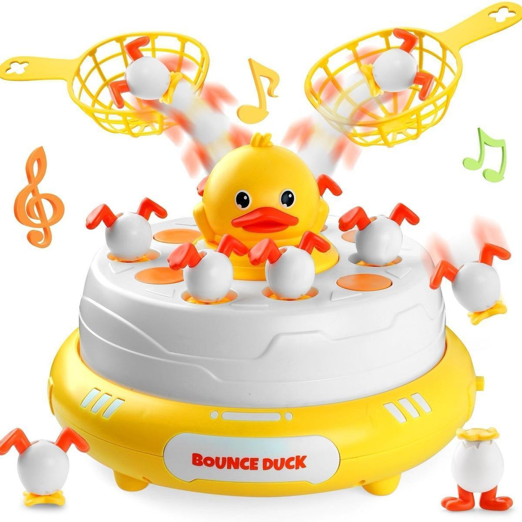 Pop-Up Musical Duck Catching Game for Kids – Bounce and Catch Duck Board Game with Lights & Music, Hand-Eye Coordination Toy, Ages 3+, Includes 10 Ducks & 2 Nets