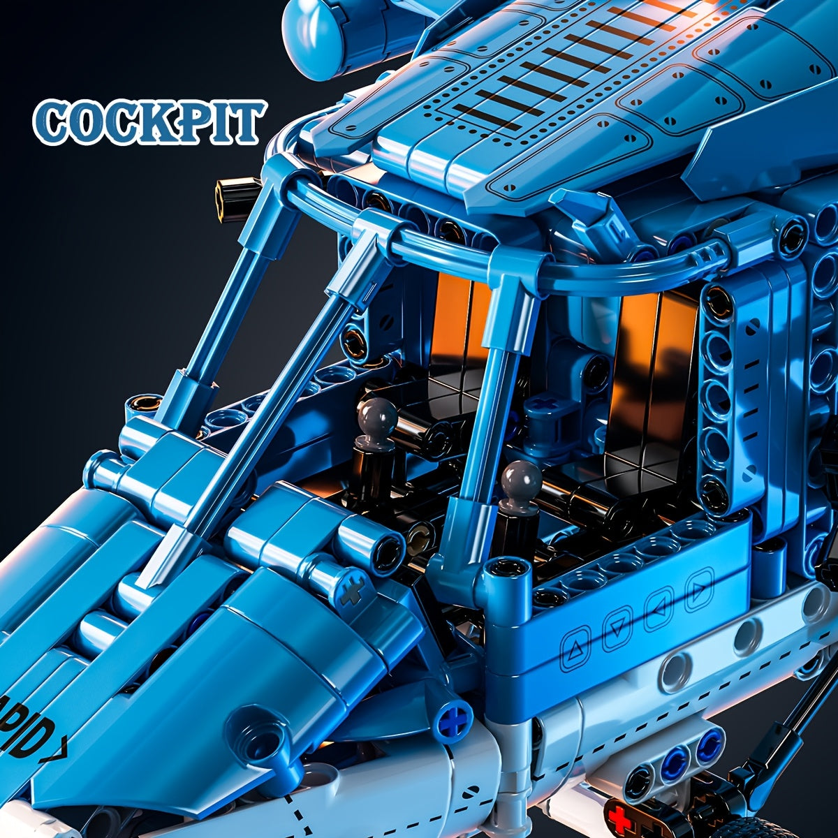 Helicopter Building Block Set 1711 Pieces for Adults Teens, Large Scale ABS Brick Model Kit Medium Difficulty, STEM Construction Display Toy Ages 14+, Birthday Christmas Gift for Men Boys Aviation Fans