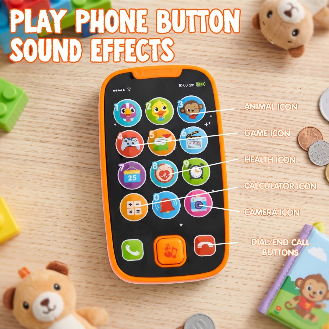 Baby Learning Phone and Remote Toy Set – Pretend Play Smartphone with Music & Sounds for Toddlers Infants, Educational Baby Toy Gift Boys Girls 6-18 Months