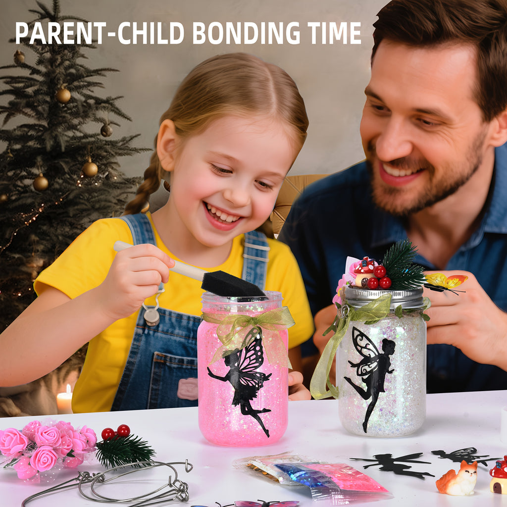 DIY Fairy Lantern Craft Kit with Color-Changing Remote Control Mason Jar Night Light – Arts & Crafts for Girls Ages 6+, Birthday Halloween Christmas Gift & Party Activity