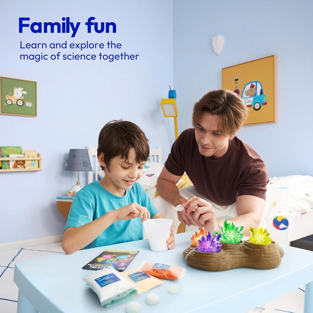 Crystal Growing Kit for Kids with Light-Up Base – 7 Color Science Experiment Set, STEM Learning Toy for Boys & Girls Ages 8+, Birthday & Christmas Gift
