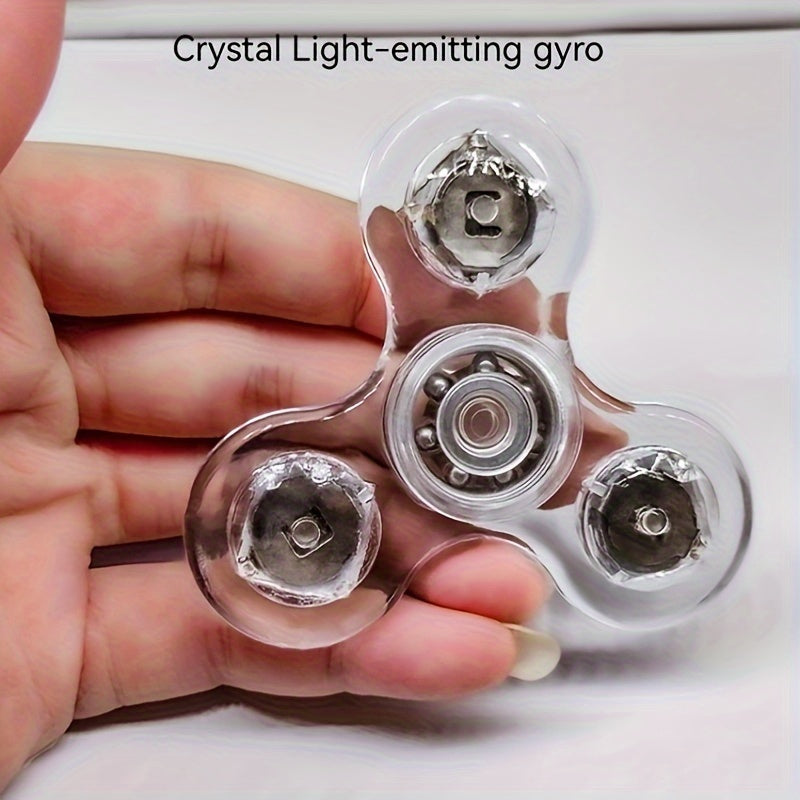 Glow in the Dark Fidget Spinner 12 Pack LED Crystal Spinning Top 4-Gear Adjustable Speed Stress Relief Toy for Kids Teens Adults Party Favor Gift