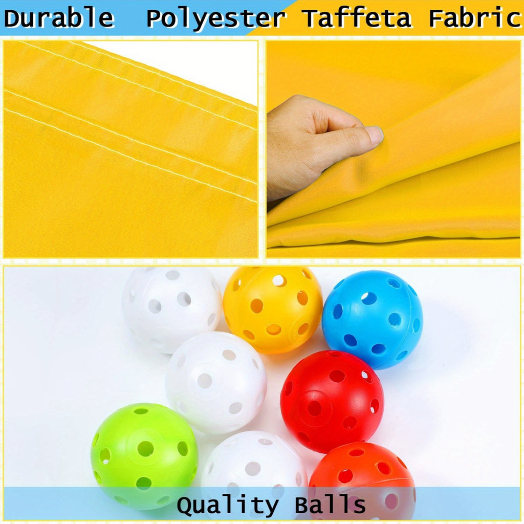 Hole Tarp Team Building Game 98 x 70 Inch with 8 Balls – Large Group Activity Parachute Tarp for Work School Camp & Family Outdoor Fun, Cooperative Teamwork Play Set for Kids Adults All Ages