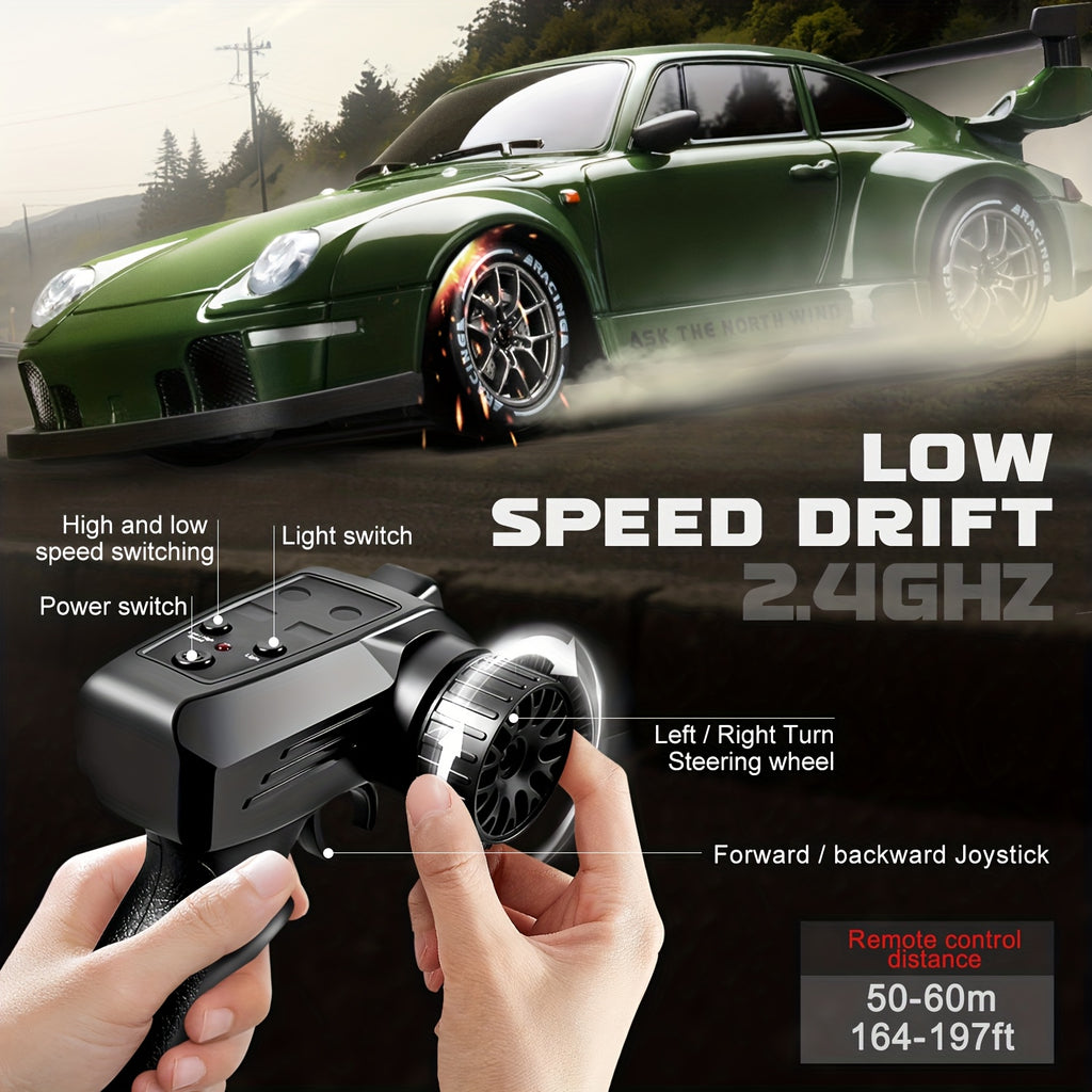 RC Drift Car 1:24 Scale High Speed Remote Control Drift Racing Car S814 Rechargeable Kids Boys Ages 8+ Birthday Christmas Gift Grey Light Purple
