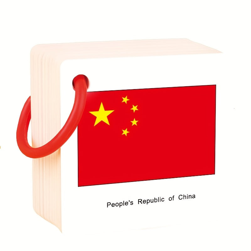 World Flags Flashcards 120 Pcs – Countries & Flags Recognition Cards Cultural Education Geography Learning Party Game Desk Decor Gift