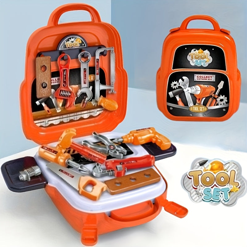 Kids Toy Tool Backpack Set 22pcs Pretend Home Repair Tools for Boys – Construction Worker Role Play Toolkit with Backpack Birthday Halloween Christmas Gift for Toddlers