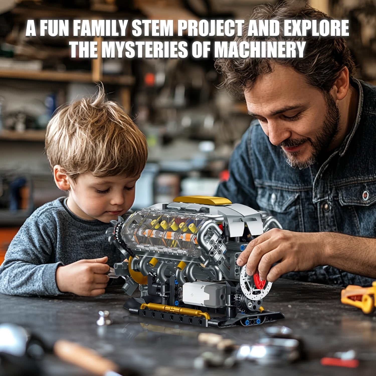 V8 Engine Building Kit 692 Pieces, Build Your Own Mini Supercar V8 Engine Model with Bidirectional Motor, Advanced STEM Mechanical Puzzle Display for Adults Teens, Birthday Christmas Gift Car Enthusiasts