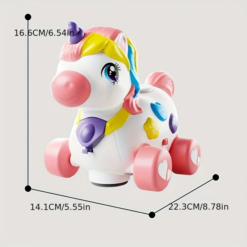 7-in-1 Musical Baby Crawl & Pull Toy for 6-12-18 Months - Multi-Functional Infant Learning Toy with Music, Christmas Birthday Gift for 1-2 Year Old Boys Girls
