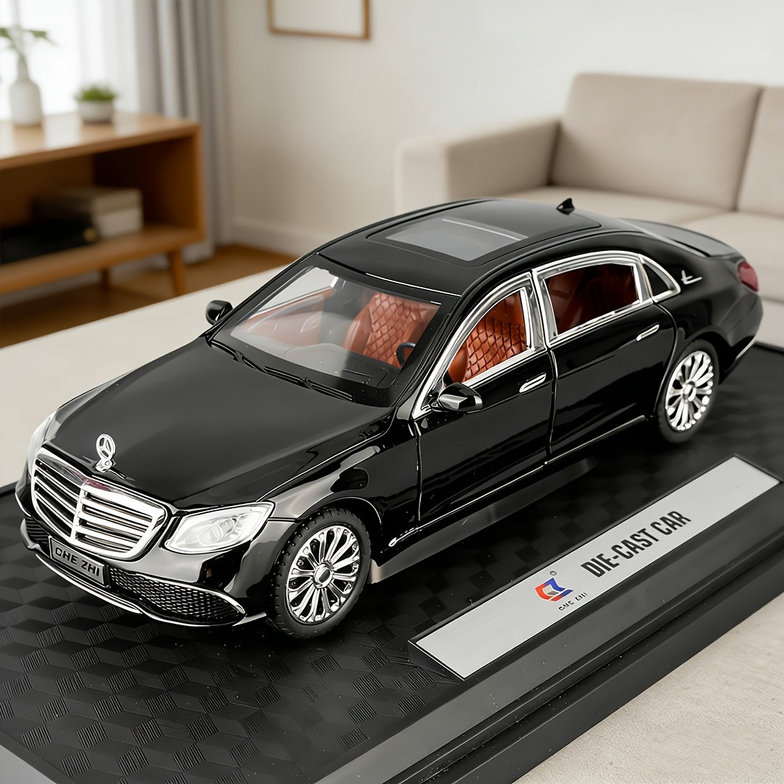 Die-Cast Mercedes-Benz E300 Model Car 1:24 Scale – Zinc Alloy Collectible with Openable Doors, Detailed Interior, Desktop Decor Gift for Car Enthusiasts