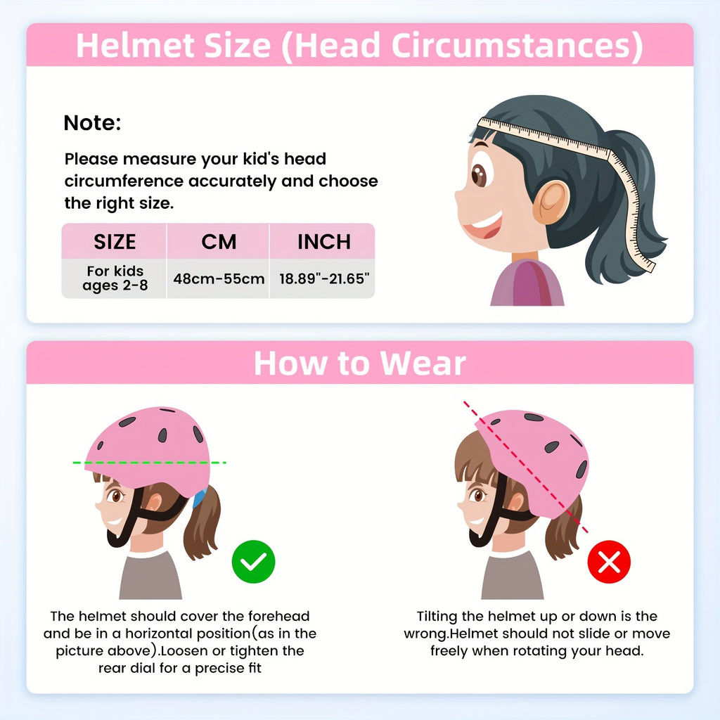 Kids Bike Helmet Adjustable XXS for Toddlers Boys Girls, Unisex Sports Cycling Helmet with Removable Liner & Ventilation, Matte Finish Safe Fit 18.89"-21.65", Birthday Christmas Halloween Outdoor Gift