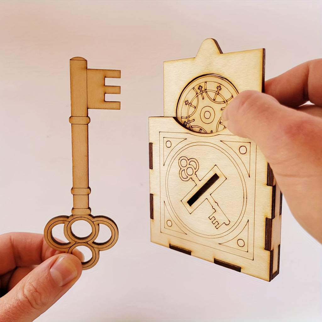 3D Wooden Magic Puzzle Set 4-in-1 STEM Brain Teaser Kit – Sword Trick Coin Key Illusion Puzzles for Adults Teens, Unique Christmas Birthday Holiday Gift