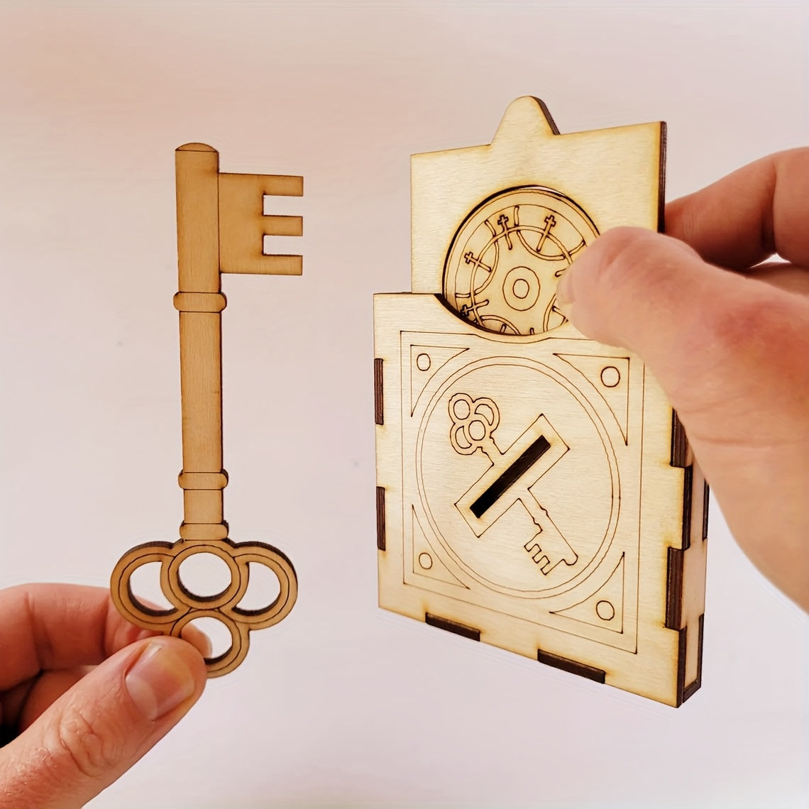 3D Wooden Magic Puzzle Set 4-in-1 STEM Brain Teaser Kit – Sword Trick Coin Key Illusion Puzzles for Adults Teens, Unique Christmas Birthday Holiday Gift