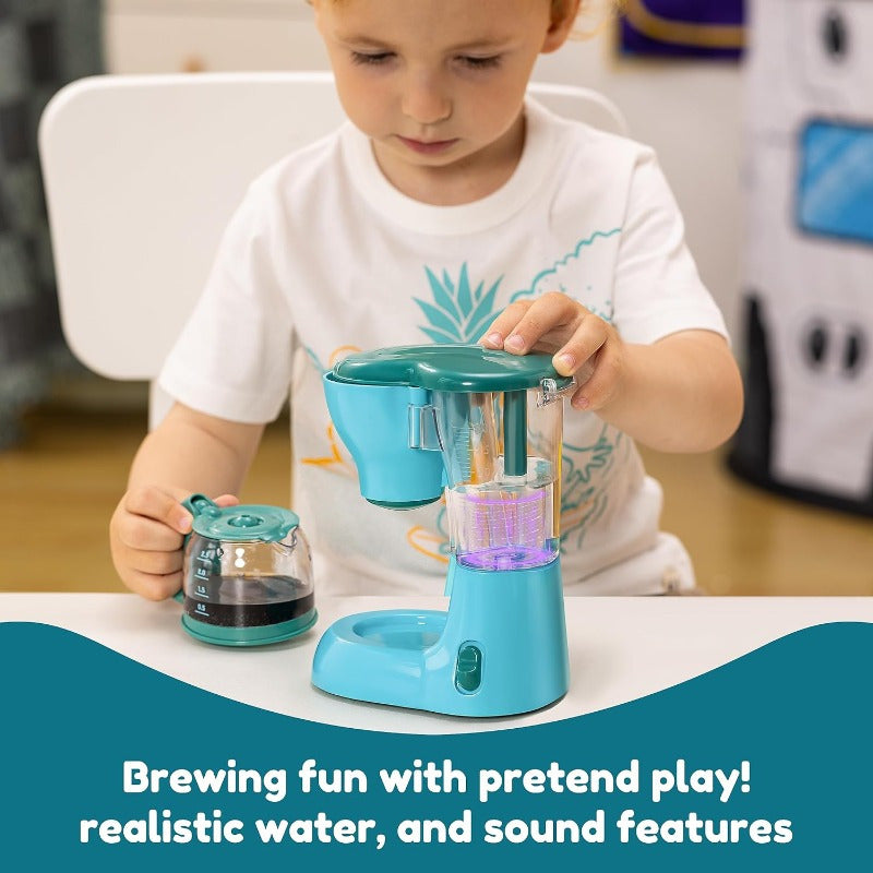 Kids Play Kitchen Toy Set with Coffee Maker, Mixer & Toaster – 25-Piece Pretend Play Appliance Toys with Utensils Plates Cups for Toddlers Ages 3+ Birthday Gift