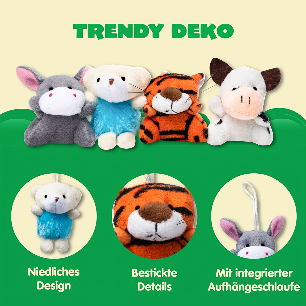 36 Pack Mini Animal Plush Toy Assortment 3 Inch – 36 Different Animals with Keychains, Bulk Party Favors, Carnival Prizes, Classroom Rewards, Pinata Fillers, Halloween Christmas Birthday Gift for Kids