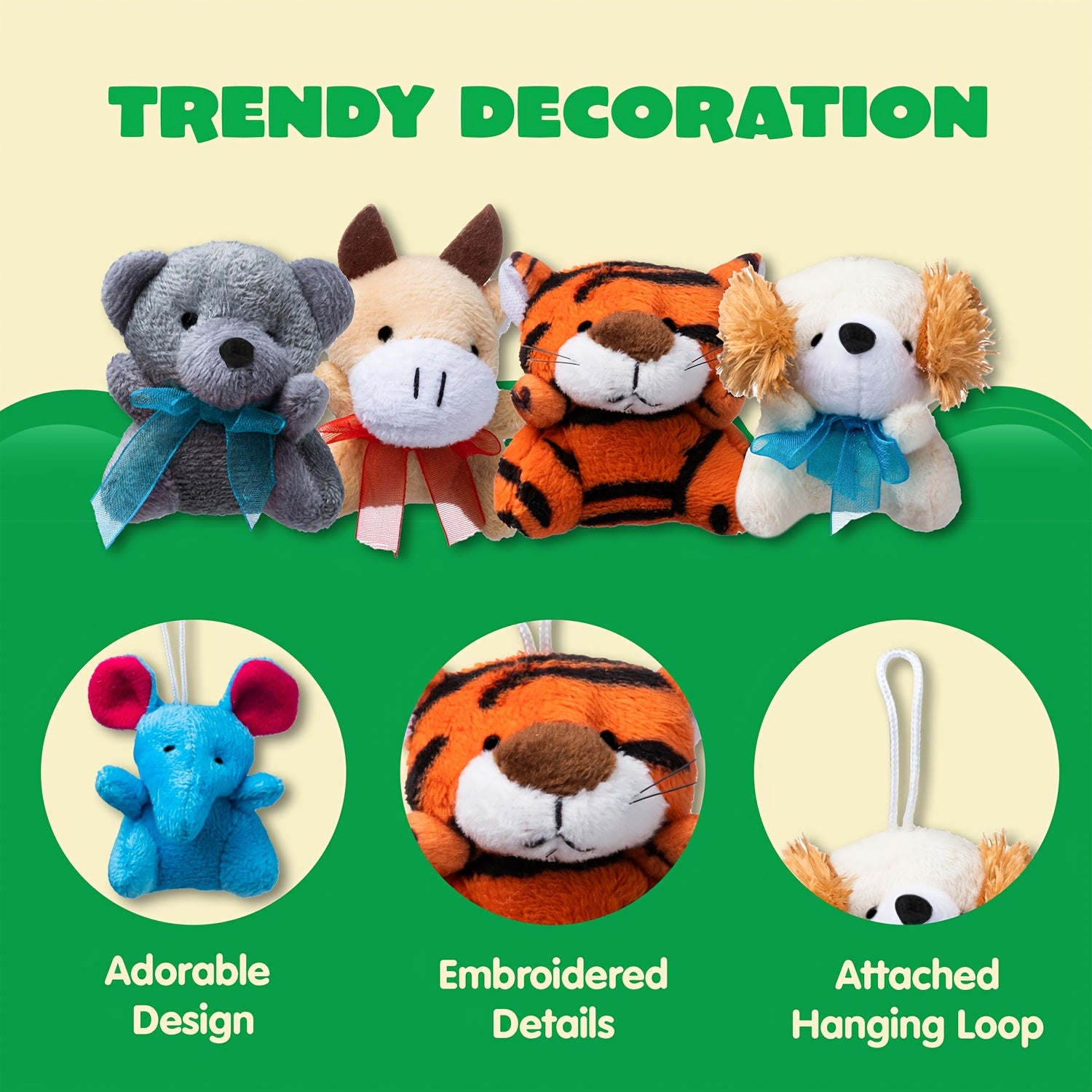 72 Pack Mini Plush Animals Bulk Assortment – 72 Unique Designs 2.5-3 Inch Stuffed Animal Figures with Hanging Loop, Carnival Prizes, Party Favors, Classroom Rewards, Stocking Stuffers