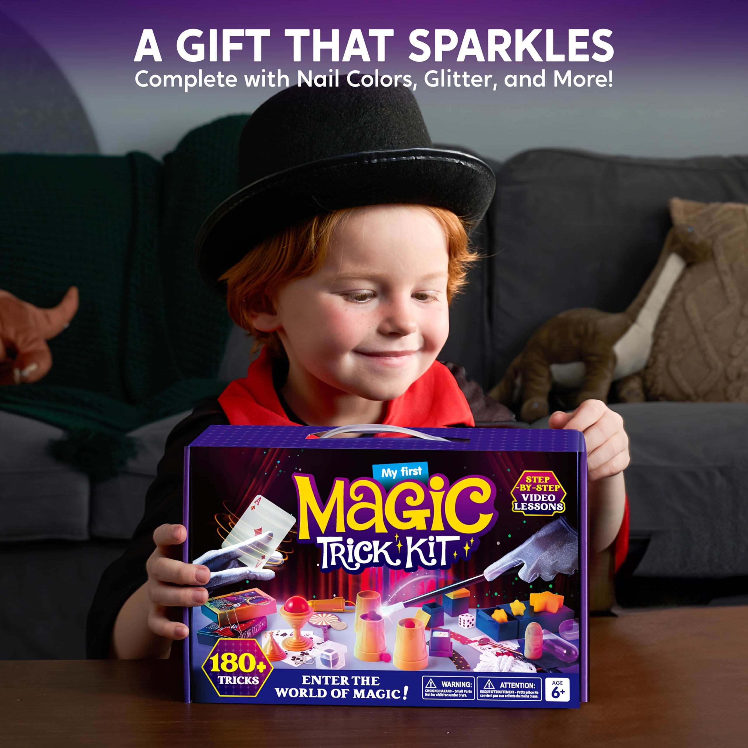 180+ Magic Tricks Kit for Kids – Beginner Magician Set with Video Lessons, Wand, Illusion Cards & Props – STEM Performance Toy – Birthday & Christmas Gift for Boys & Girls Ages 6+