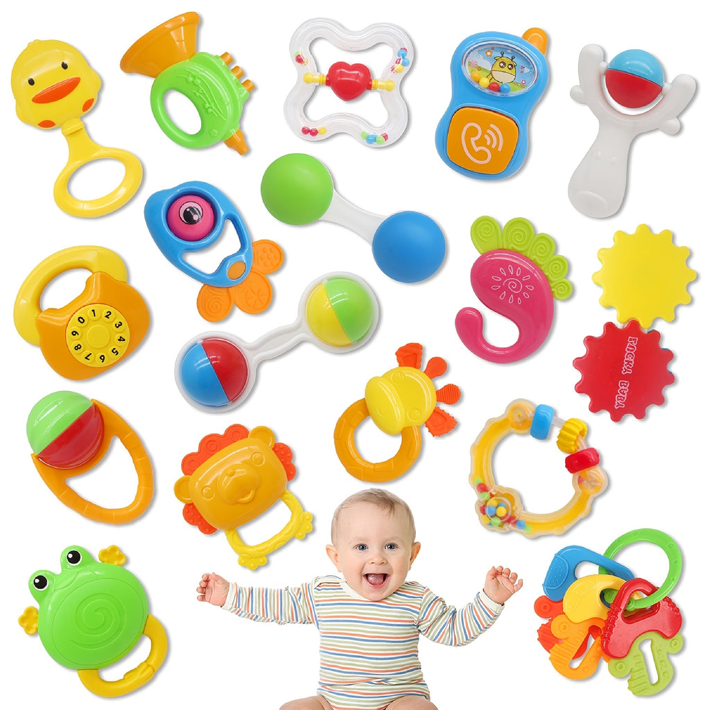 Baby Rattle Toy Set with Sound - Musical Toys for Babies Toddlers, Sensory Sound Rattle Gift Set for Boys Girls, Preschool Learning Toy, Birthday Easter Christmas Gift for Infants Kids