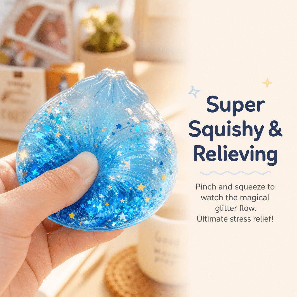 Ocean Theme Steamed Bun Squishy Toy 3pcs Set - Soft Stress Relief Sensory Squeeze Toy Bun Steamer Base Kids Party Gift
