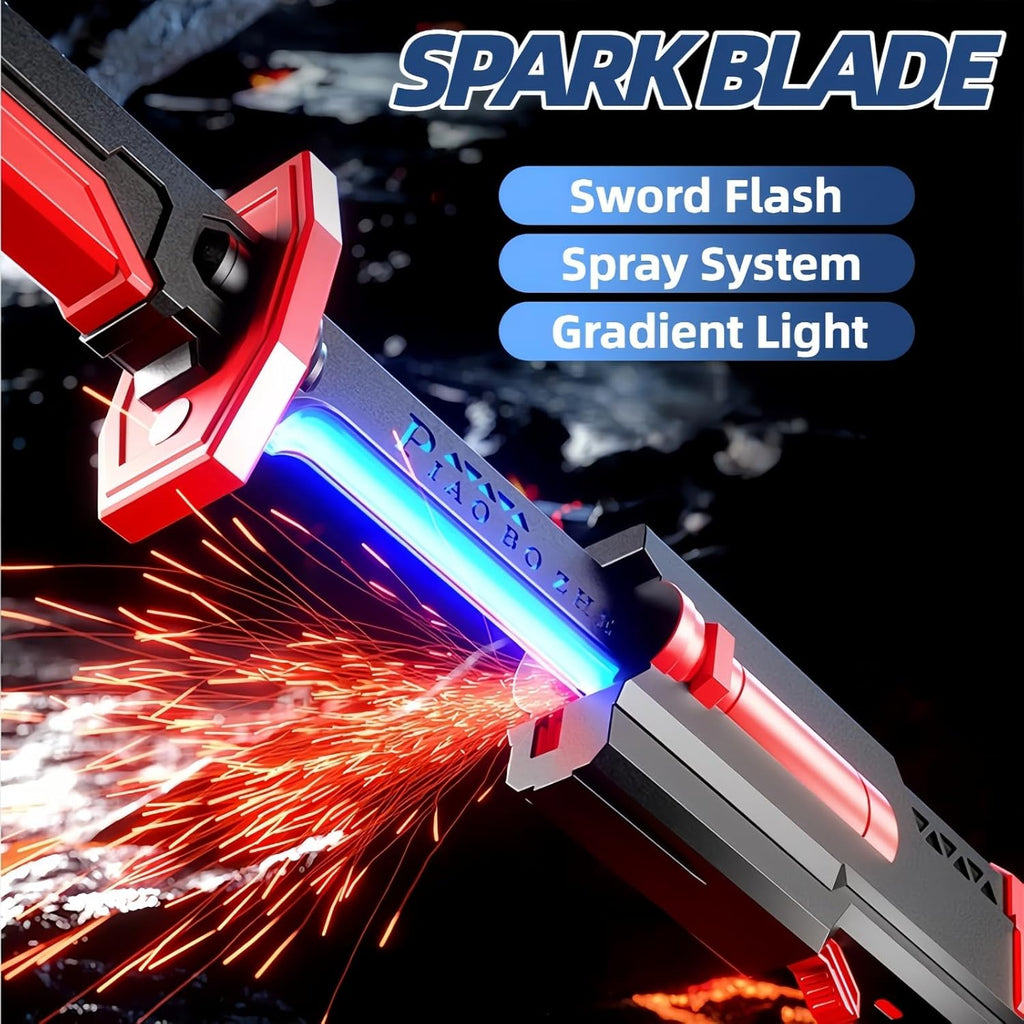Cyberpunk Neon Sword 31.5" with Hit Sensor, Spark Blade, Fog & Sound Effects – Type-C Rechargeable LED Cosplay Prop for Rave, LARP, Halloween & Display, Ages 16+