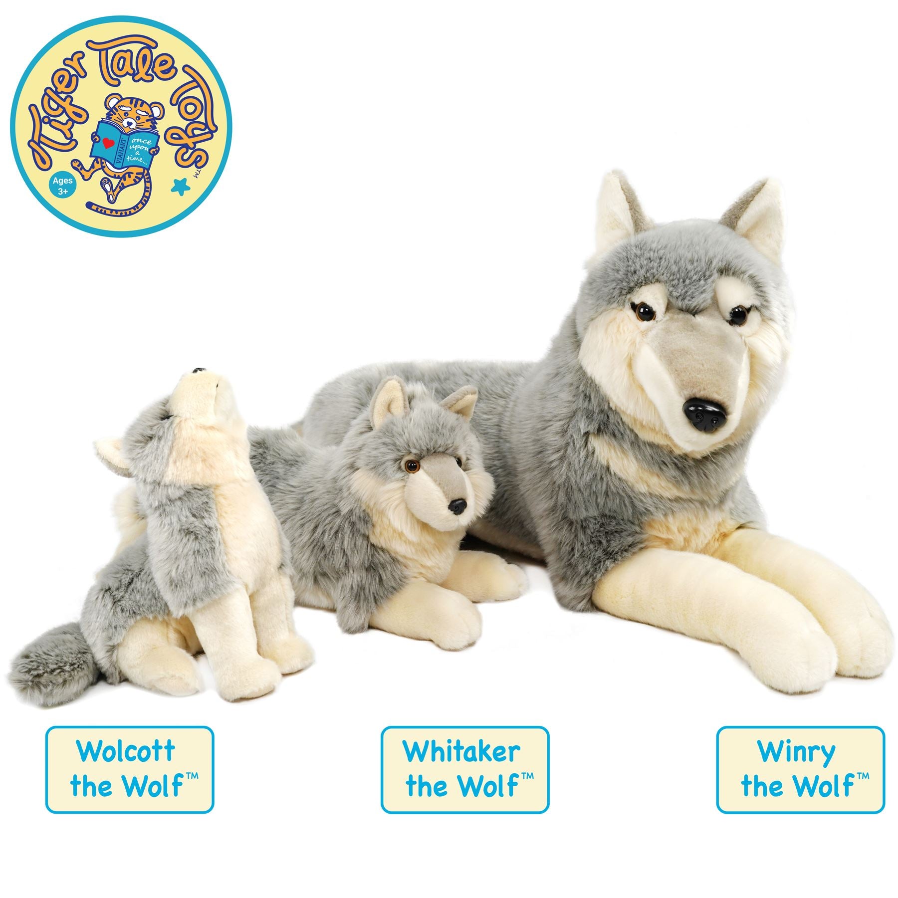 Wolf Stuffed Animal Plush 11 Inch - Wolcott The Wolf Super Soft Premium Plush Toy by Viahart, CPSIA Safe with Story Card, Perfect Birthday Christmas Gift for Kids Boys Girls Ages 3+