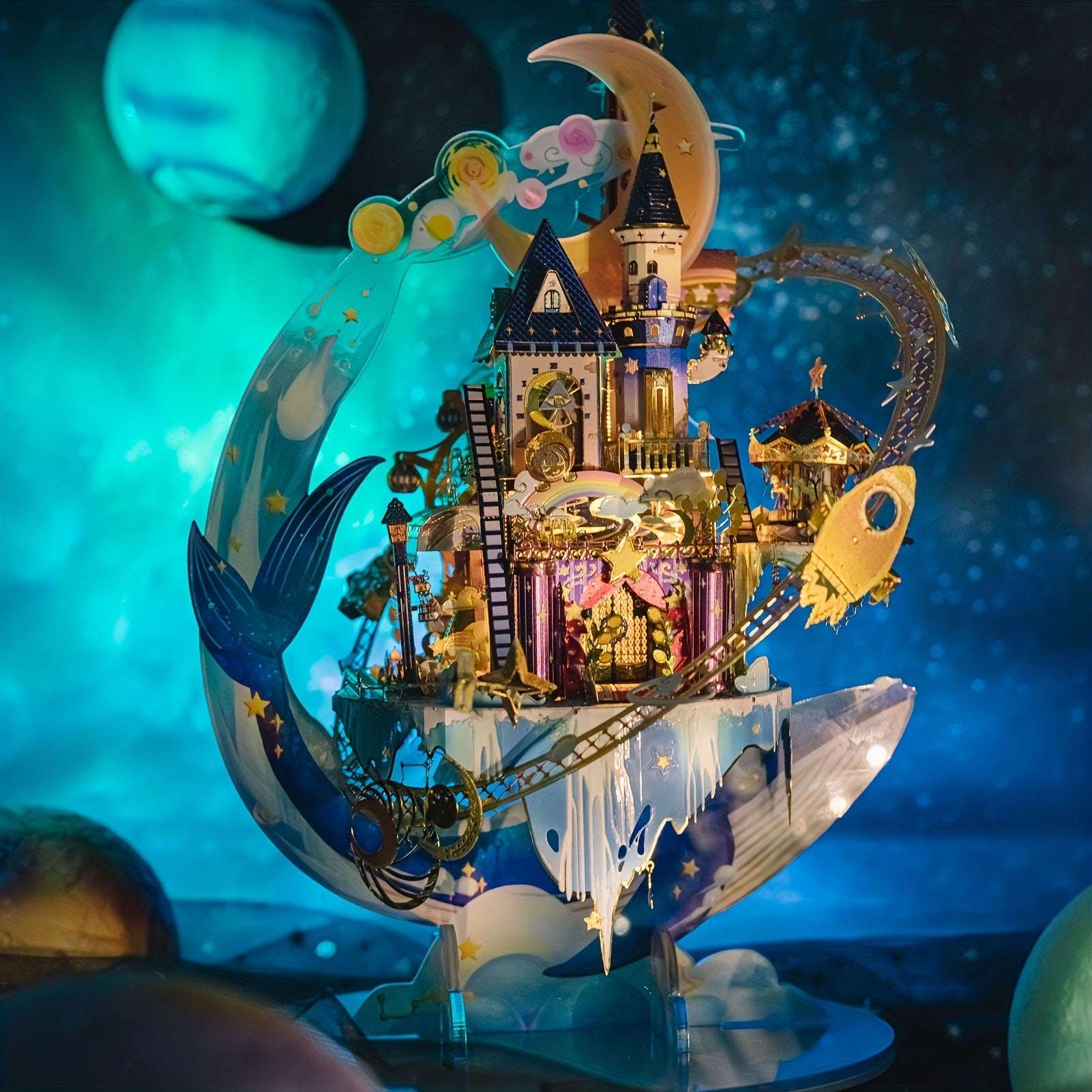 3D Metal Puzzle Star Playground Model Kit – Handcrafted Garden Building Set, Unique Birthday Gift for Teens Adults Girlfriends, Ages 14+
