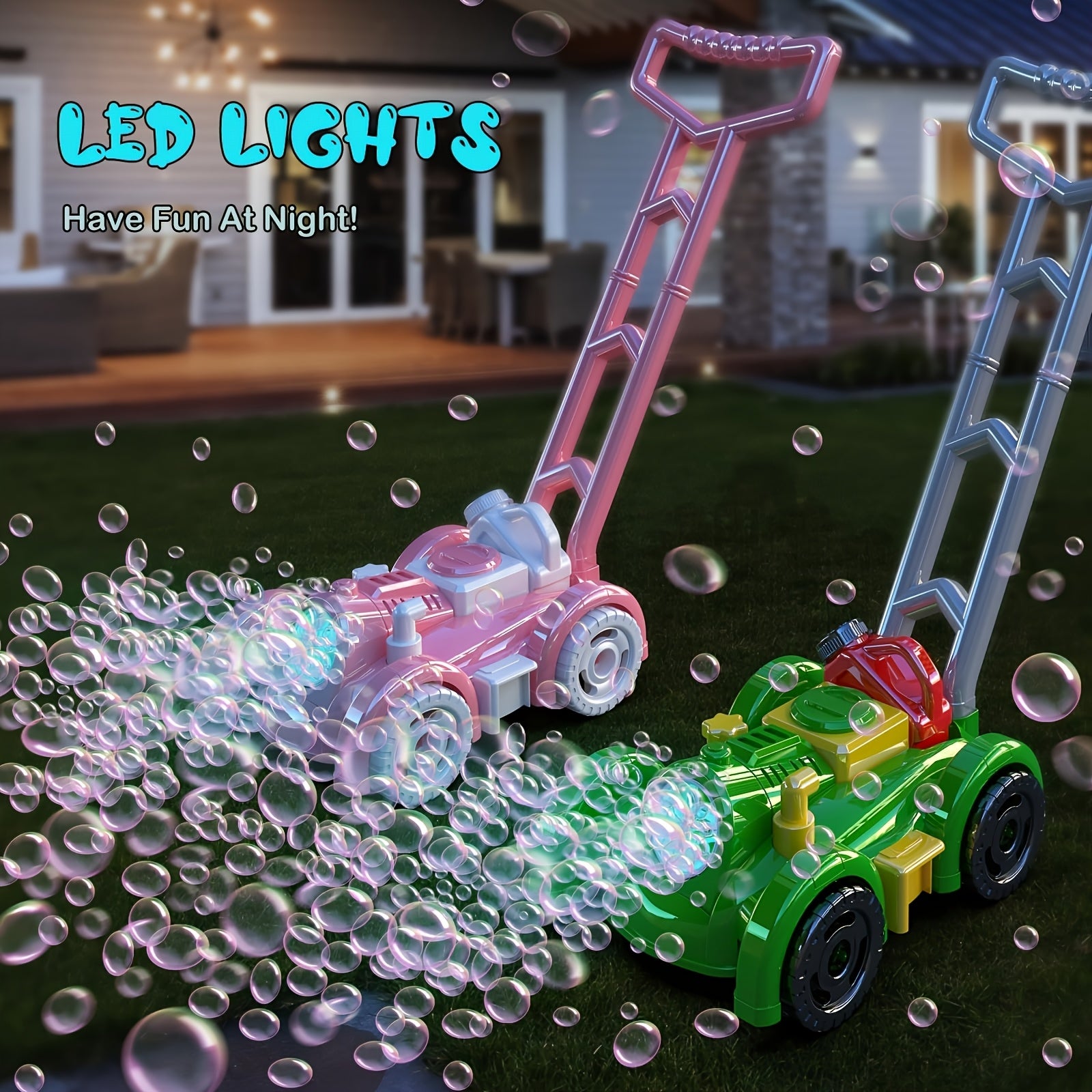 Lawn Bubble Trimmer Toy for Kids – Bubble Blower Pretend Play Gardening Toy, Easter Basket Filler, Birthday Gift for Boys Girls (Green)
