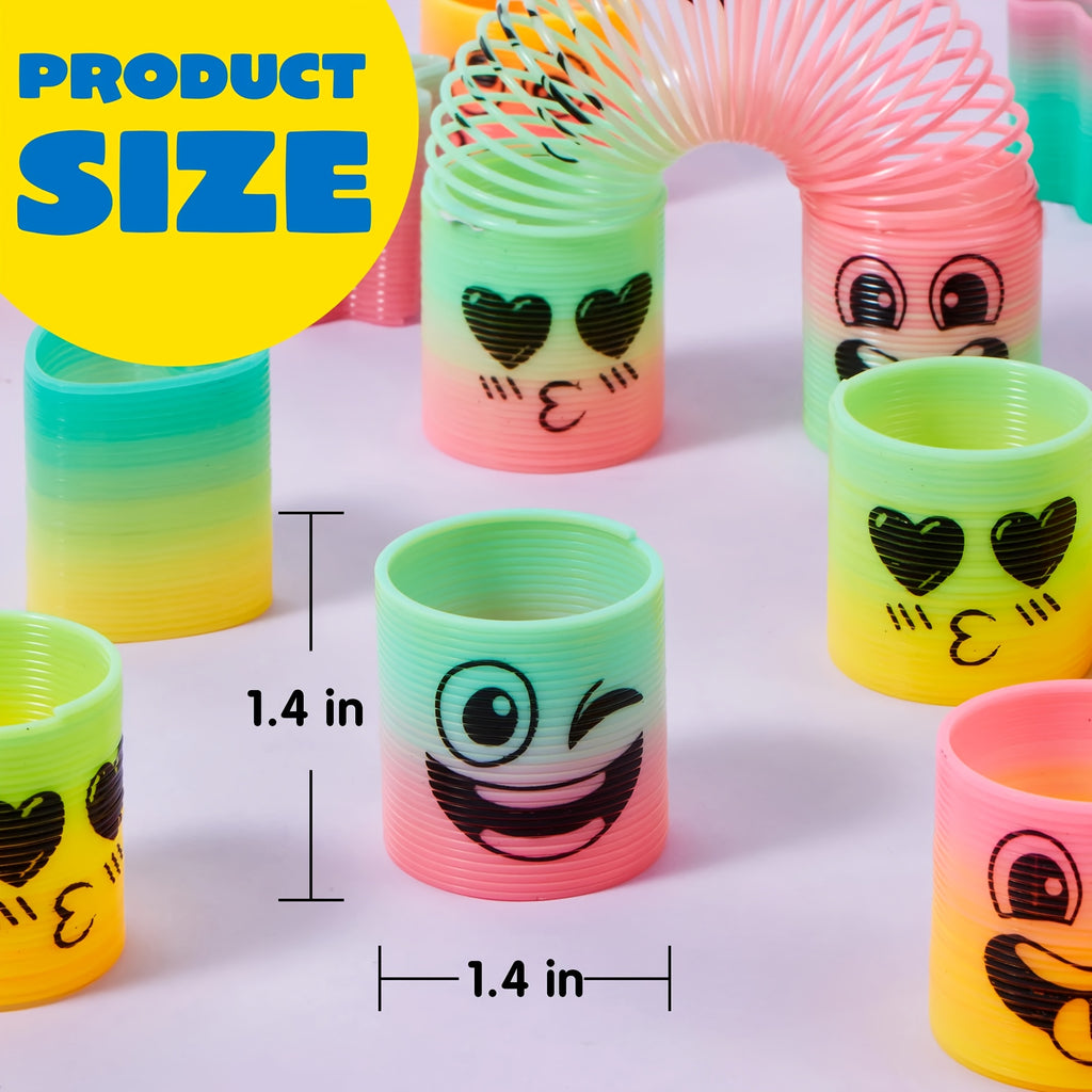 Rainbow Spring Coil Fidget Toys Bulk 60pcs Mini Stress Springs – Goodie Bag Stuffers for Kids Birthday Party, Carnival Prize, Easter Basket & Classroom Reward Supplies