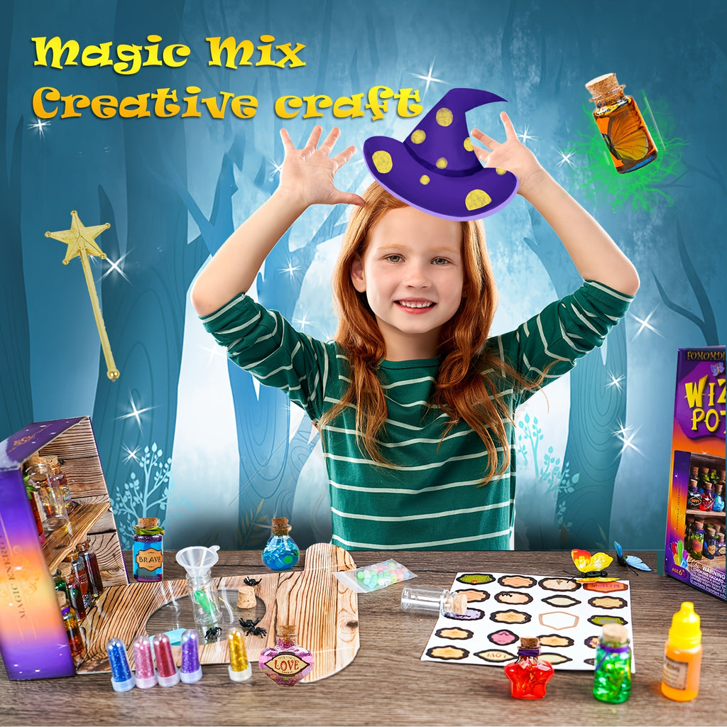 DIY Magic Potion Craft Kit for Kids – Wizard Potion Bottle Making Set – Fantasy Arts & Crafts for Boys & Girls Ages 6+ – Halloween Party Activity – Christmas & Birthday Gift
