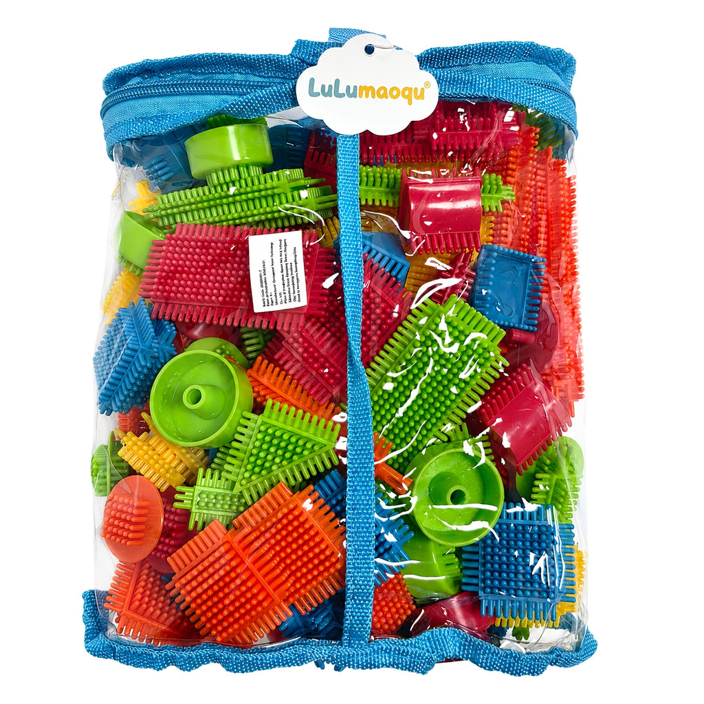 150pcs Hedgehog Interlocking Soft Bristle Building Blocks Set - Educational STEM Toy for Preschoolers, Toddler Learning Gift for Birthdays & Holidays