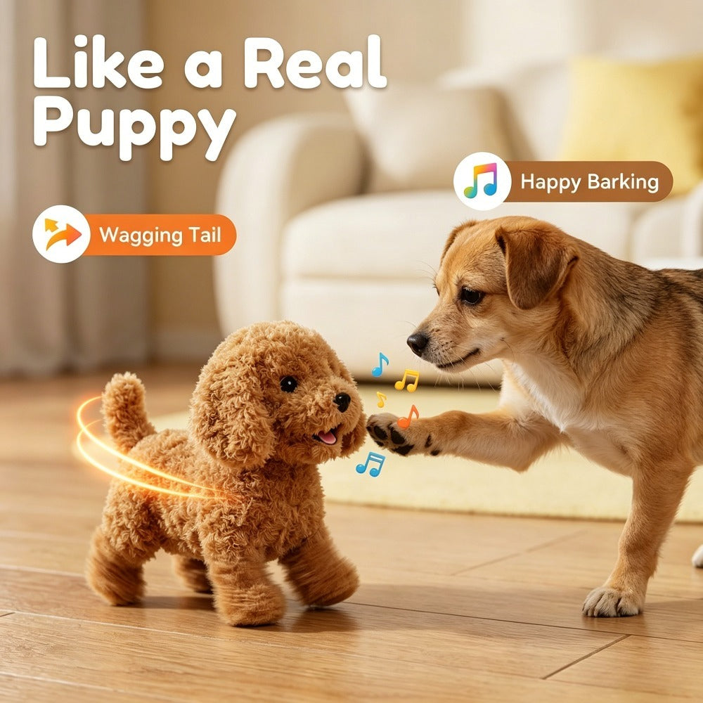 Interactive Robot Dog Toy with Walking, Barking & Expression Eyes – Button Control Simulation Biomimetic Pet Toy, Cute Animal Gift for Kids Birthday Party