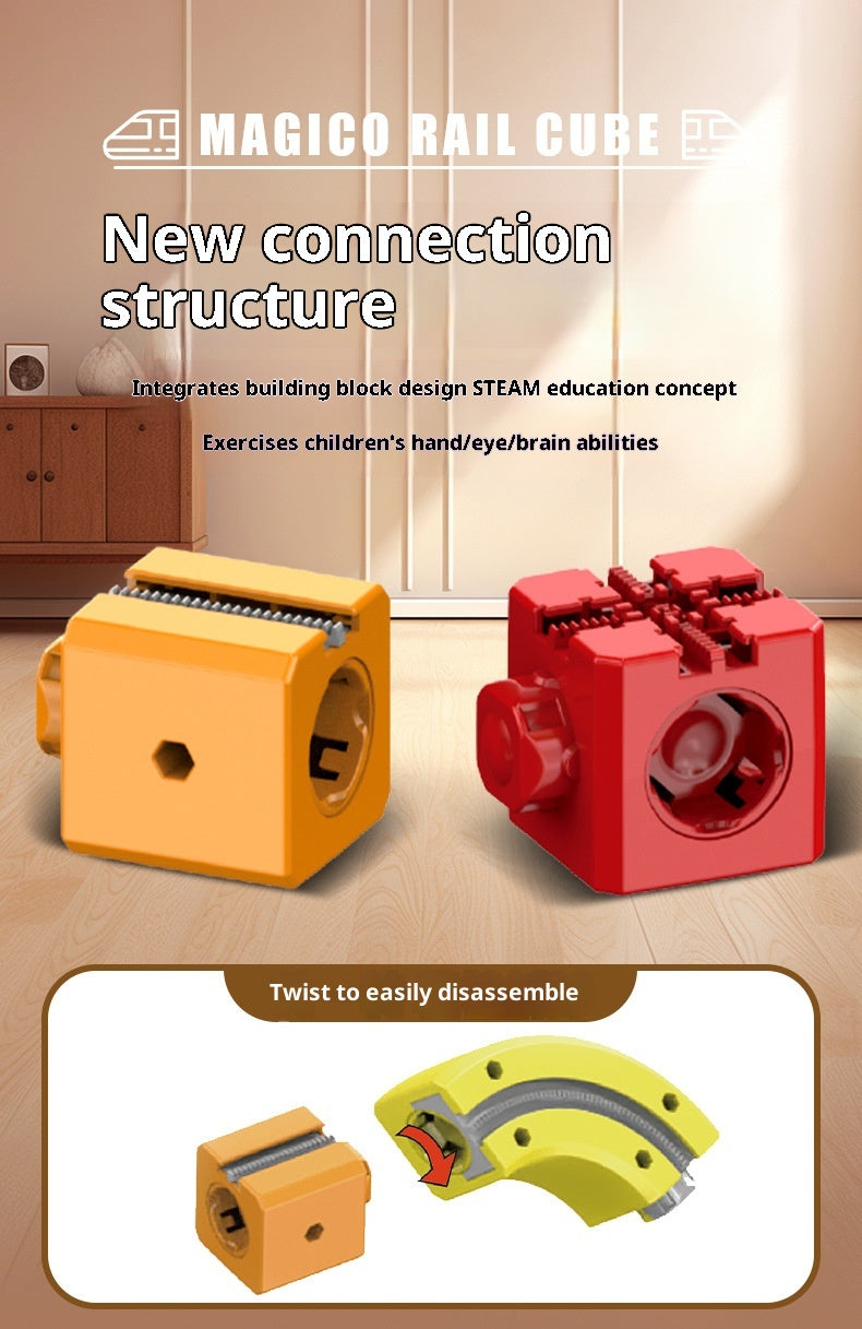 3D Gravity Magic Track Train Set DIY Deformable Racing Track STEM Building Toy with Blocks Traffic Lights for Kids Ages 3 4 5 Indoor Outdoor Birthday Gift