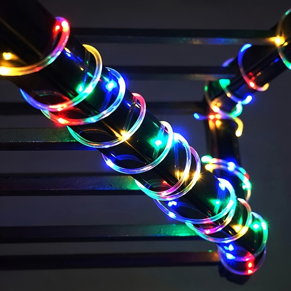 Trampoline Lights Solar Powered LED for 8-16 Ft Trampolines – 50 or 100 LEDs, 8 Modes, IP65 Waterproof Outdoor Rope Lights – Multicolor, White & Blue Glow Trampoline Accessories