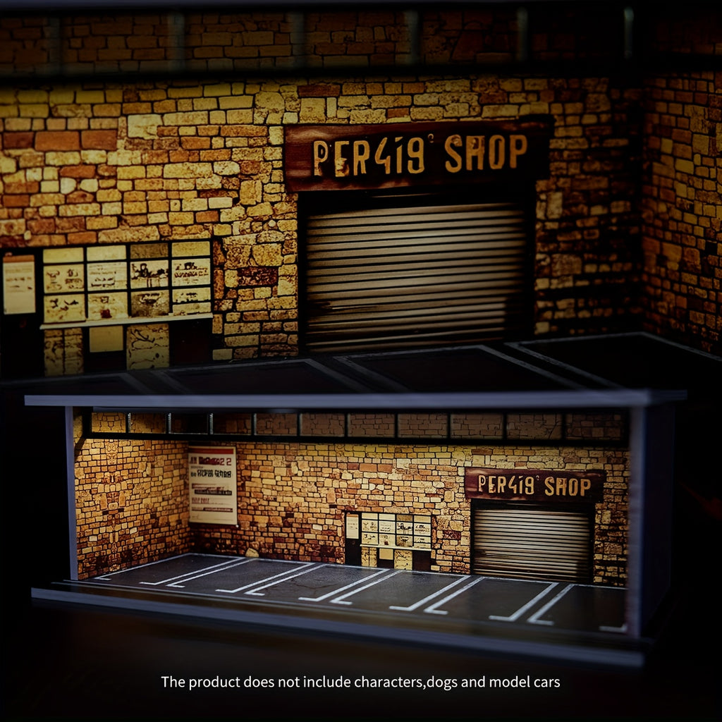 1:64 Diecast Car Display Case LED Lighted Garage Diorama Holds 6 Model Cars Acrylic Dustproof Cover Expandable Showcase Hot Wheels Matchbox Collector Gift