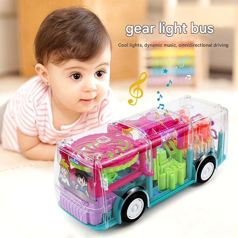 Electric School Bus Toy for Kids - Interactive Light & Music Moving Toy, Educational Baby Toy for Boys Girls, Easter Valentine Classroom Gift, Random Color